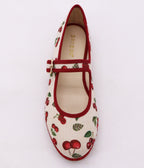 Cherry Mary Jane Flats - Unique Vintage - Womens, SHOES, FLATS