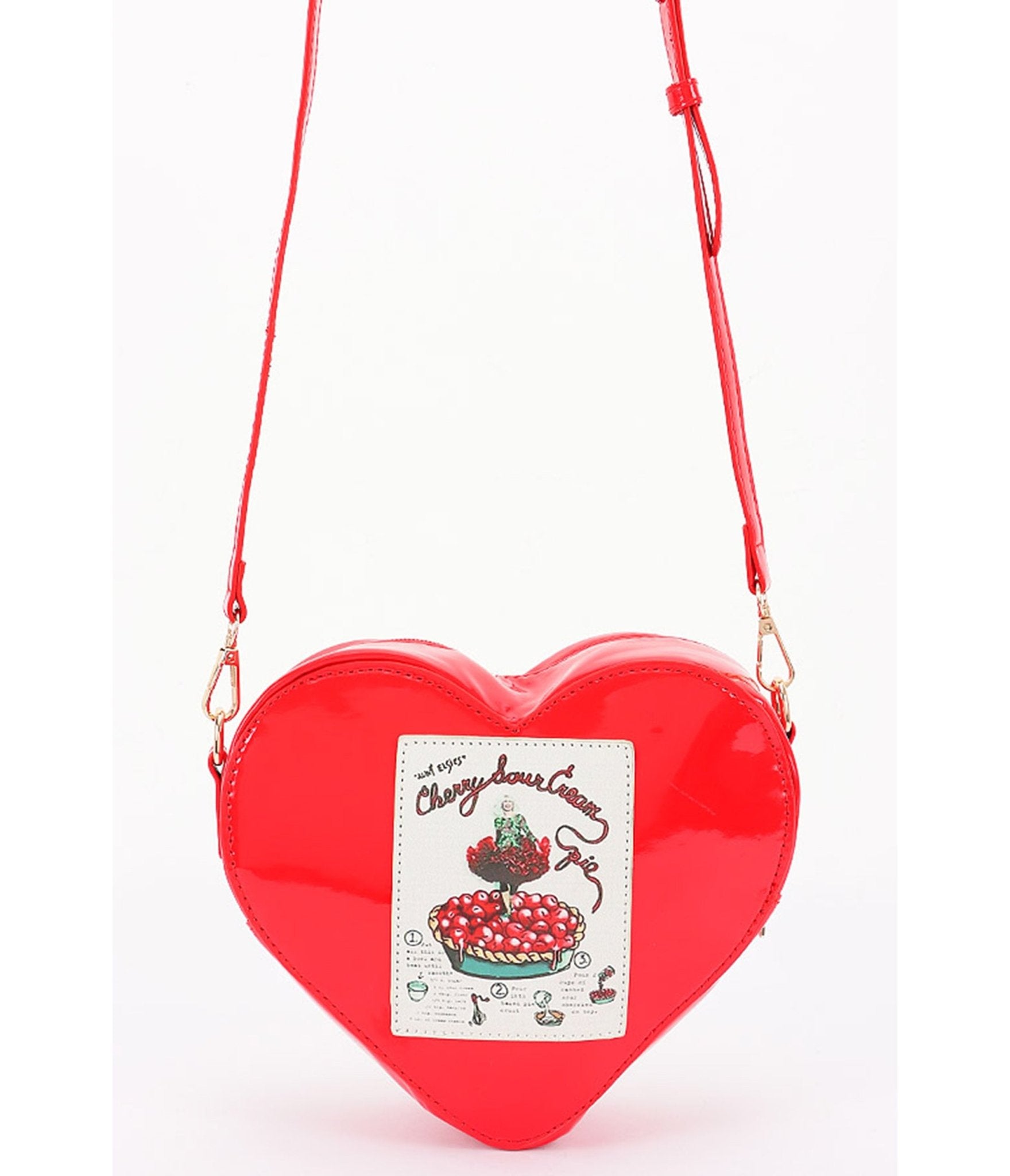 Cherry Pie Heart Crossbody Bag - Unique Vintage - Womens, ACCESSORIES, HANDBAGS