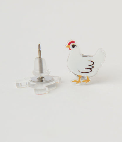 Chicken Earrings - Unique Vintage - Womens, ACCESSORIES, JEWELRY