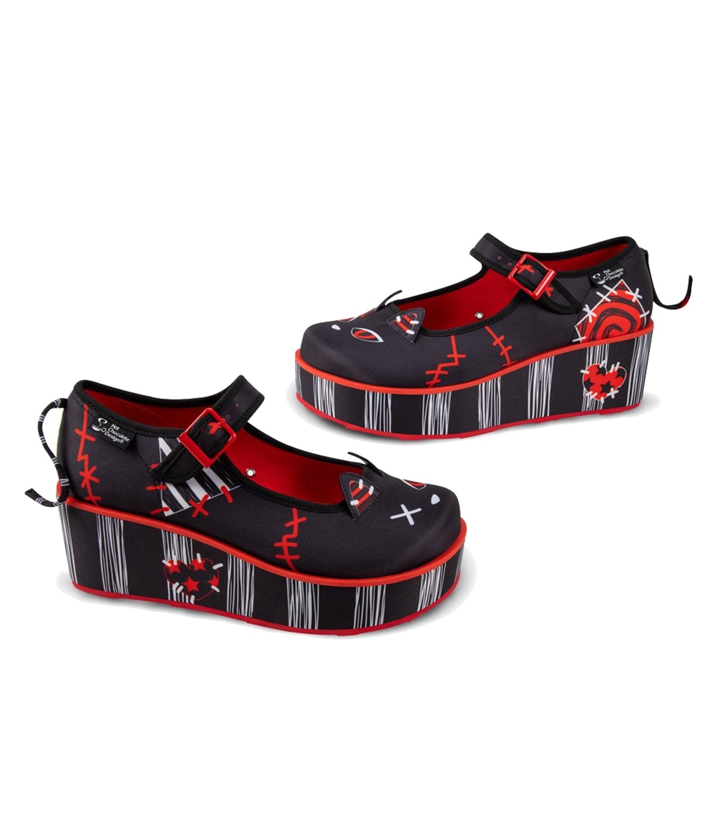 Chocolaticas® Riot Kitty Mary Jane Platforms - Unique Vintage - Womens, SHOES, HEELS