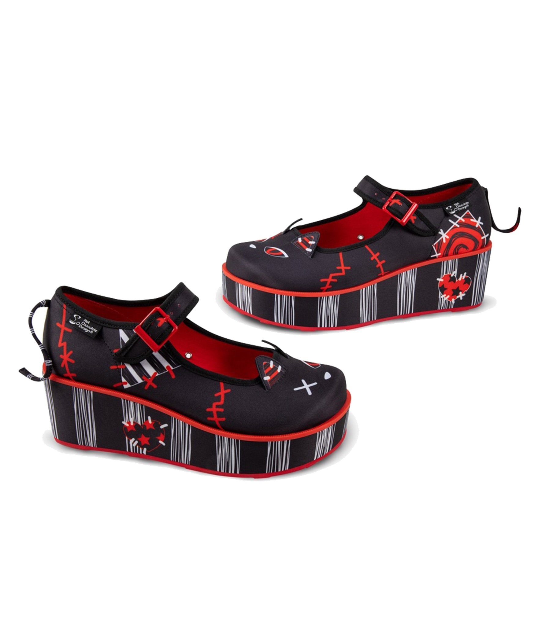Chocolaticas® Riot Kitty Mary Jane Platforms - Unique Vintage - Womens, SHOES, HEELS