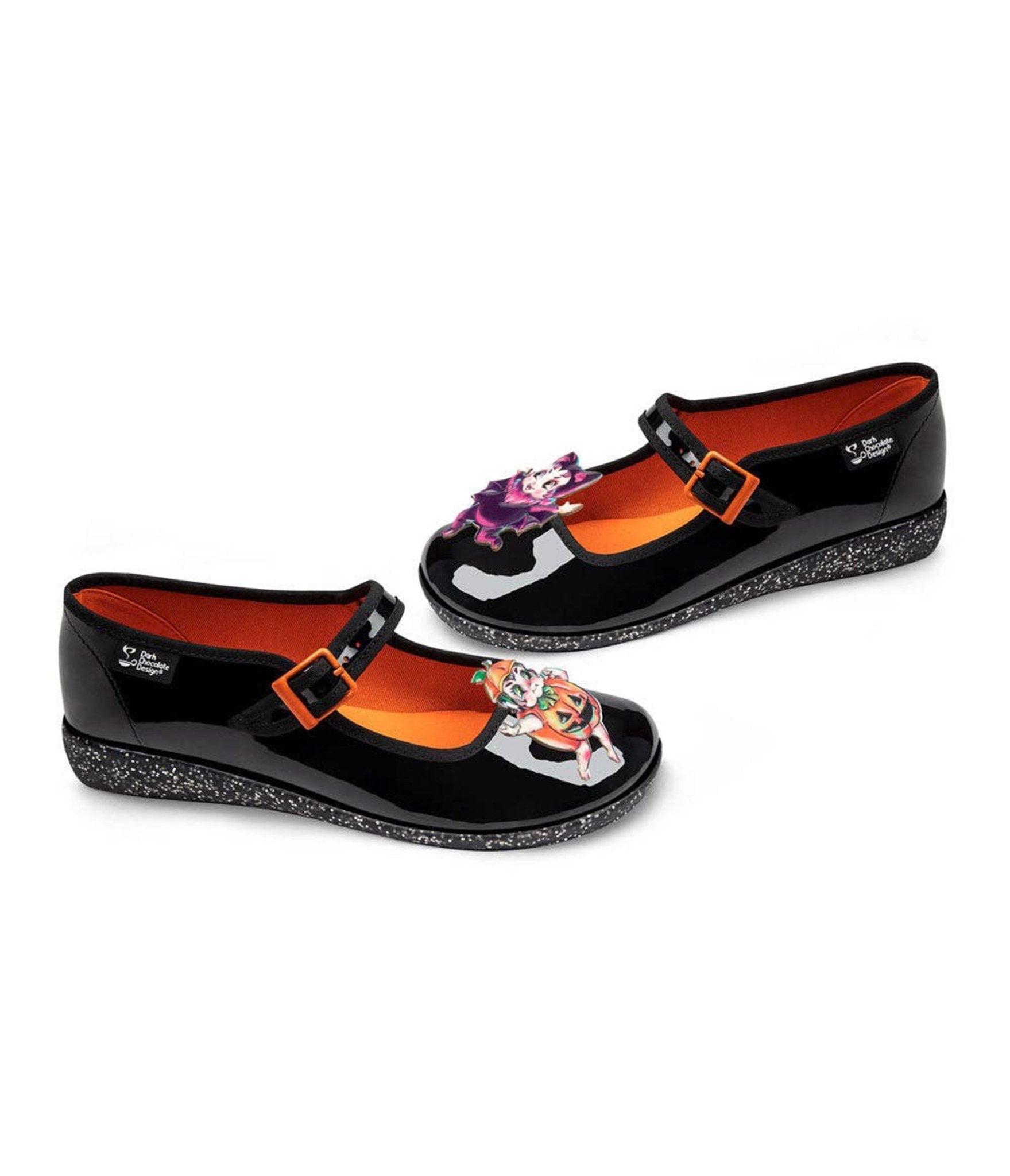 Chocolaticas® Tiny Terrors Patent Leatherette Mary Jane Flat - Unique Vintage - Womens, SHOES, FLATS