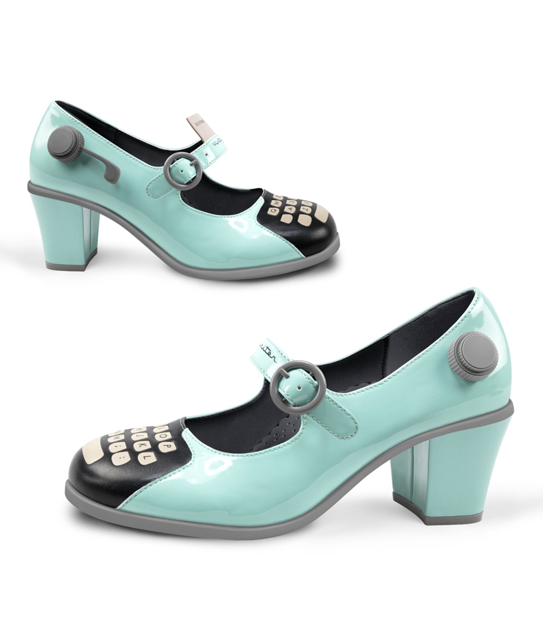 Chocolaticas® Typewriter Mary Jane Pumps - Unique Vintage - Womens, SHOES, SANDALS