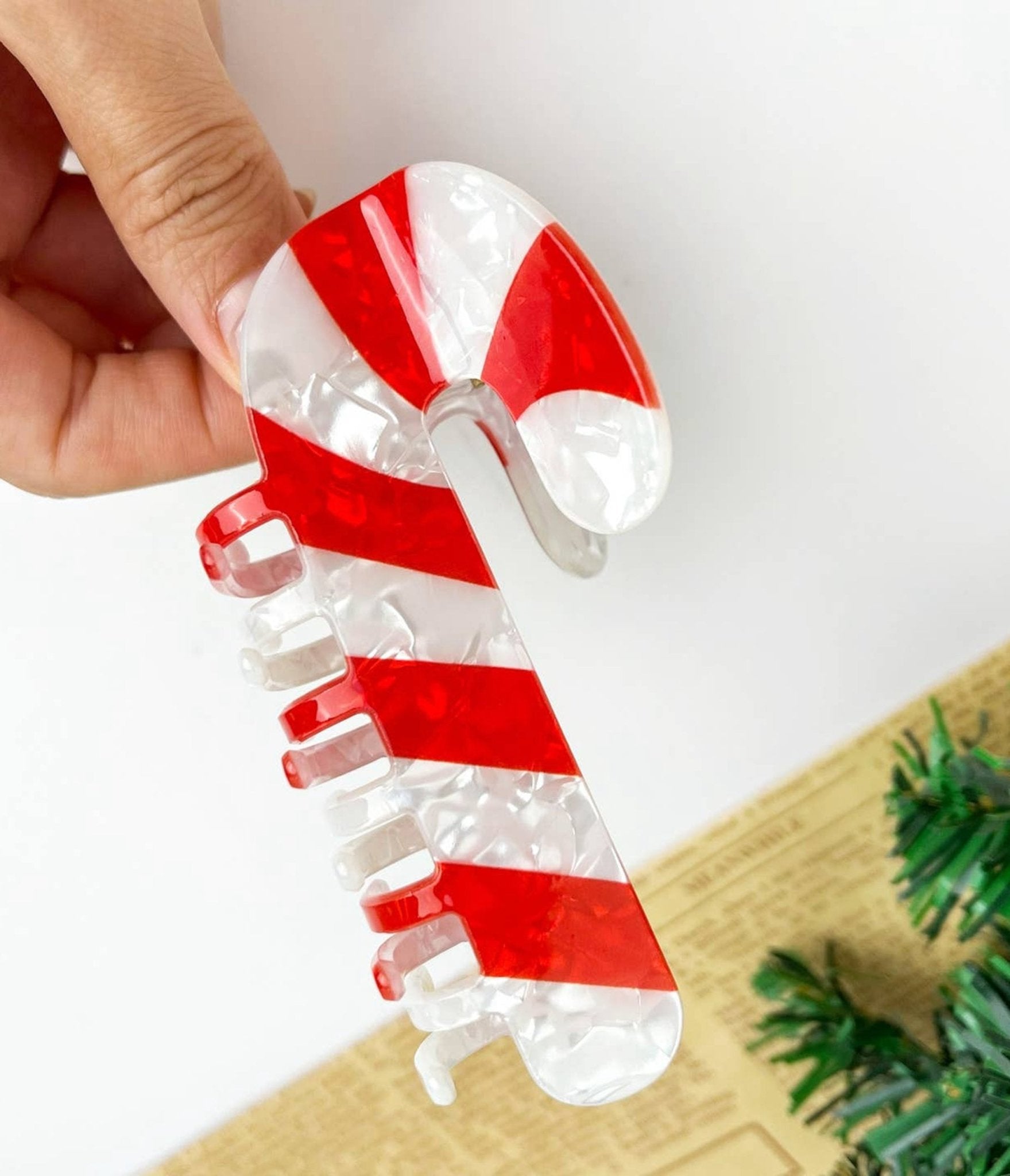 Christmas Candy Cane Hair Clip - Unique Vintage - Womens, ACCESSORIES, HAIR
