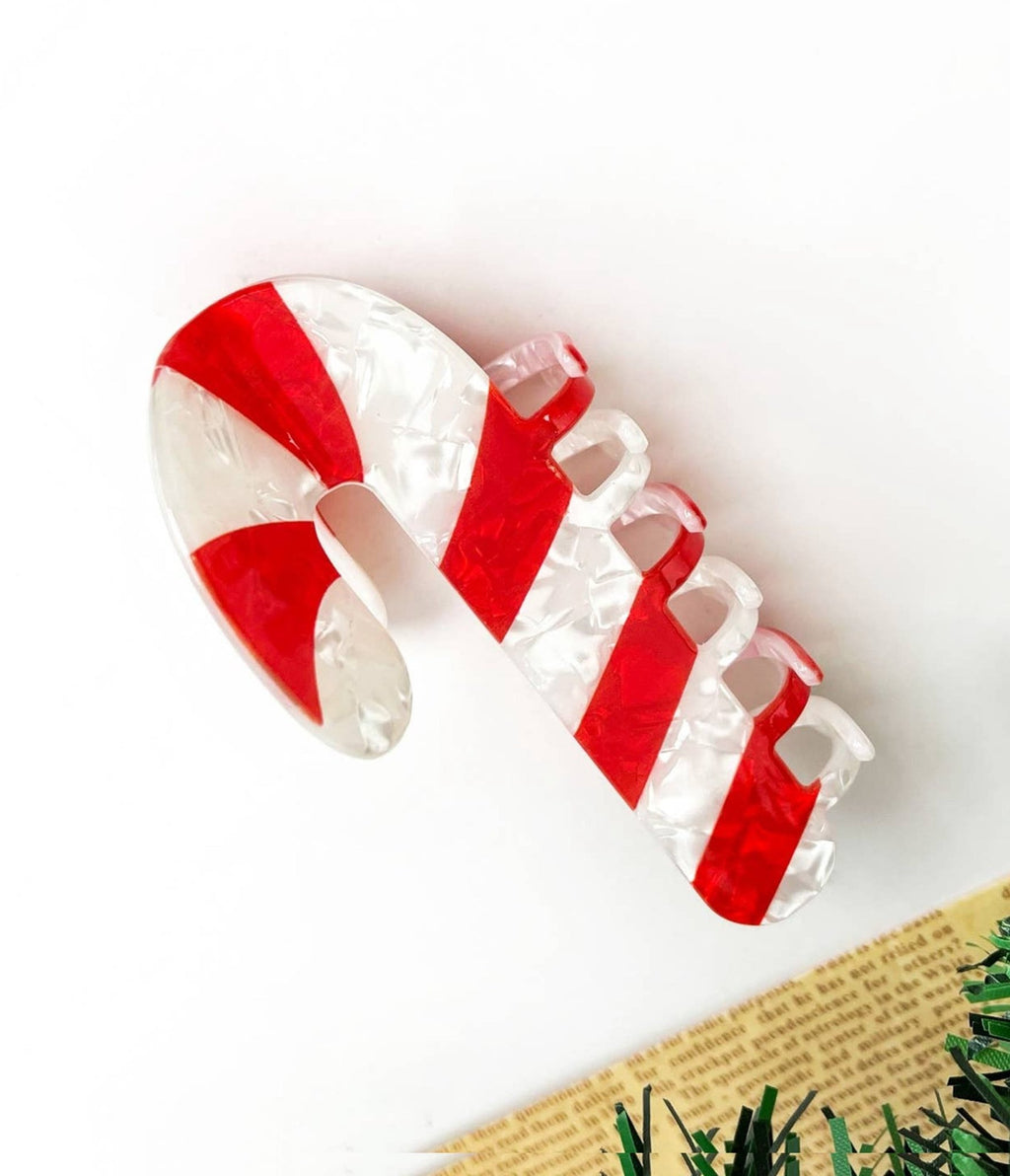 Christmas Candy Cane Hair Clip - Unique Vintage - Womens, ACCESSORIES, HAIR