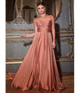 Cinderella Divine Rose Gold Satin Strapless Keyhole Evening Gown