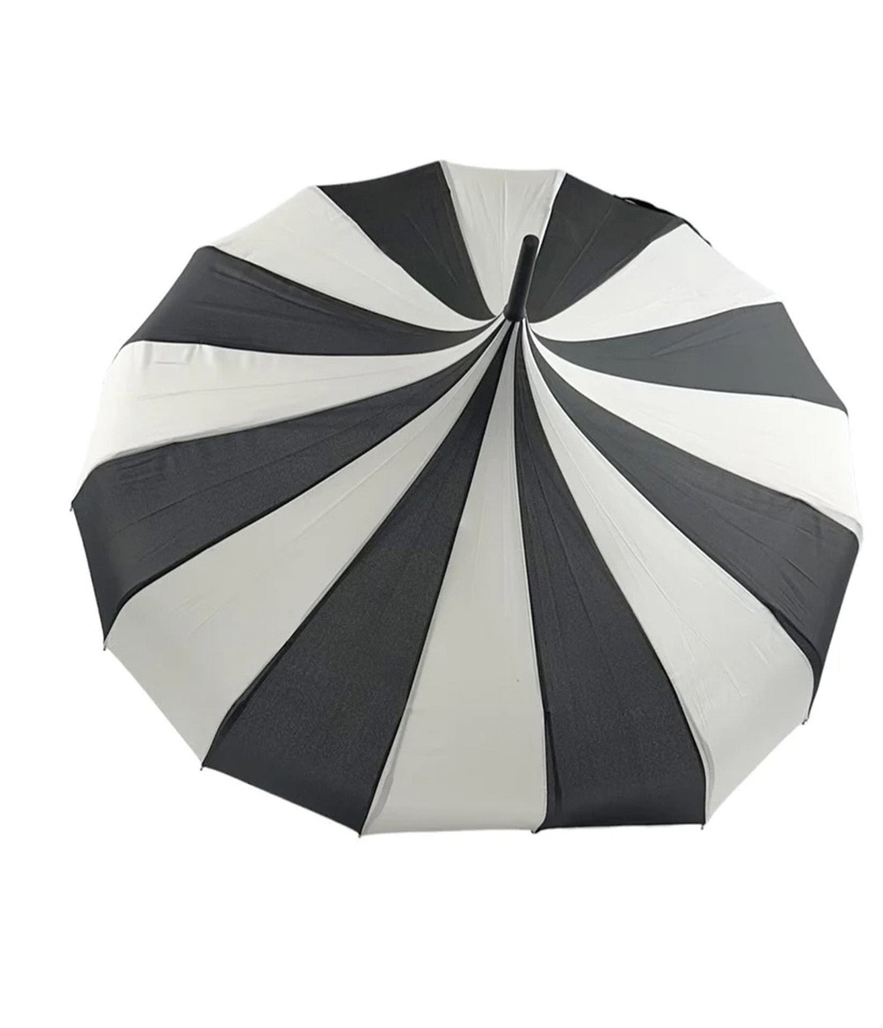 Classic Black and Cream Umbrella - Unique Vintage - Womens, ACCESSORIES, UMBRELLAS