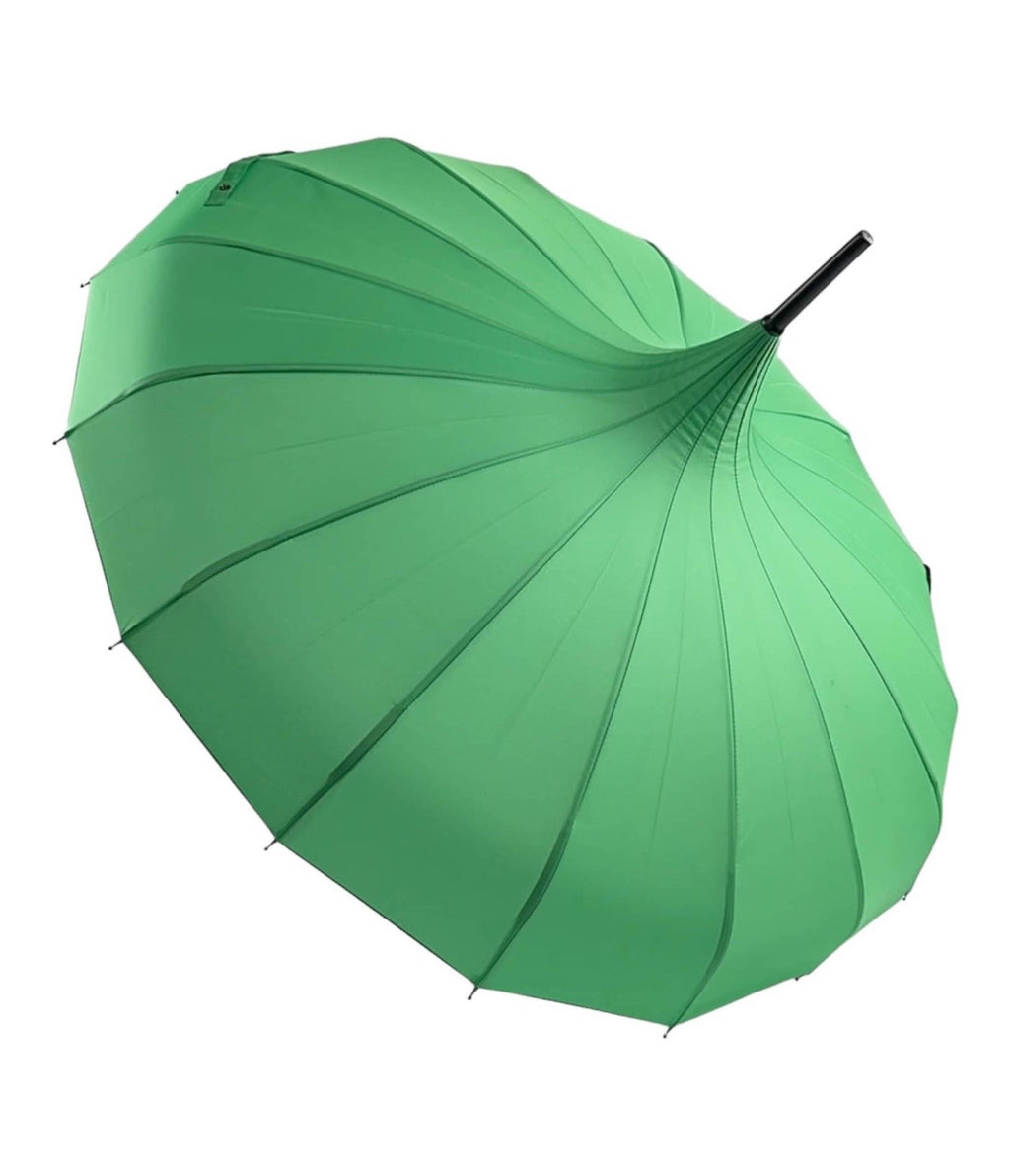 Classic Green Pagoda Umbrella - Unique Vintage - Womens, ACCESSORIES, UMBRELLAS