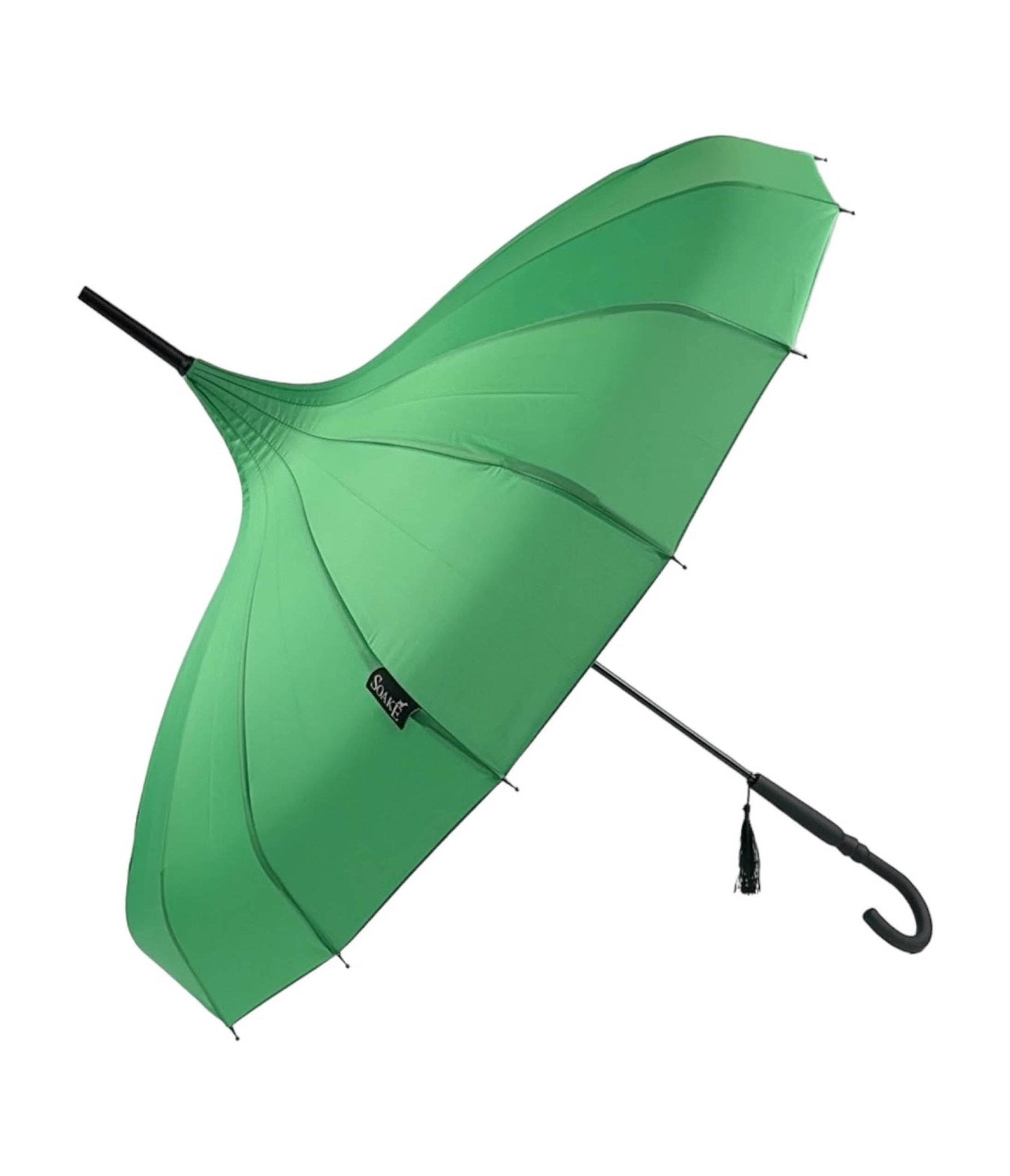 Classic Green Pagoda Umbrella - Unique Vintage - Womens, ACCESSORIES, UMBRELLAS