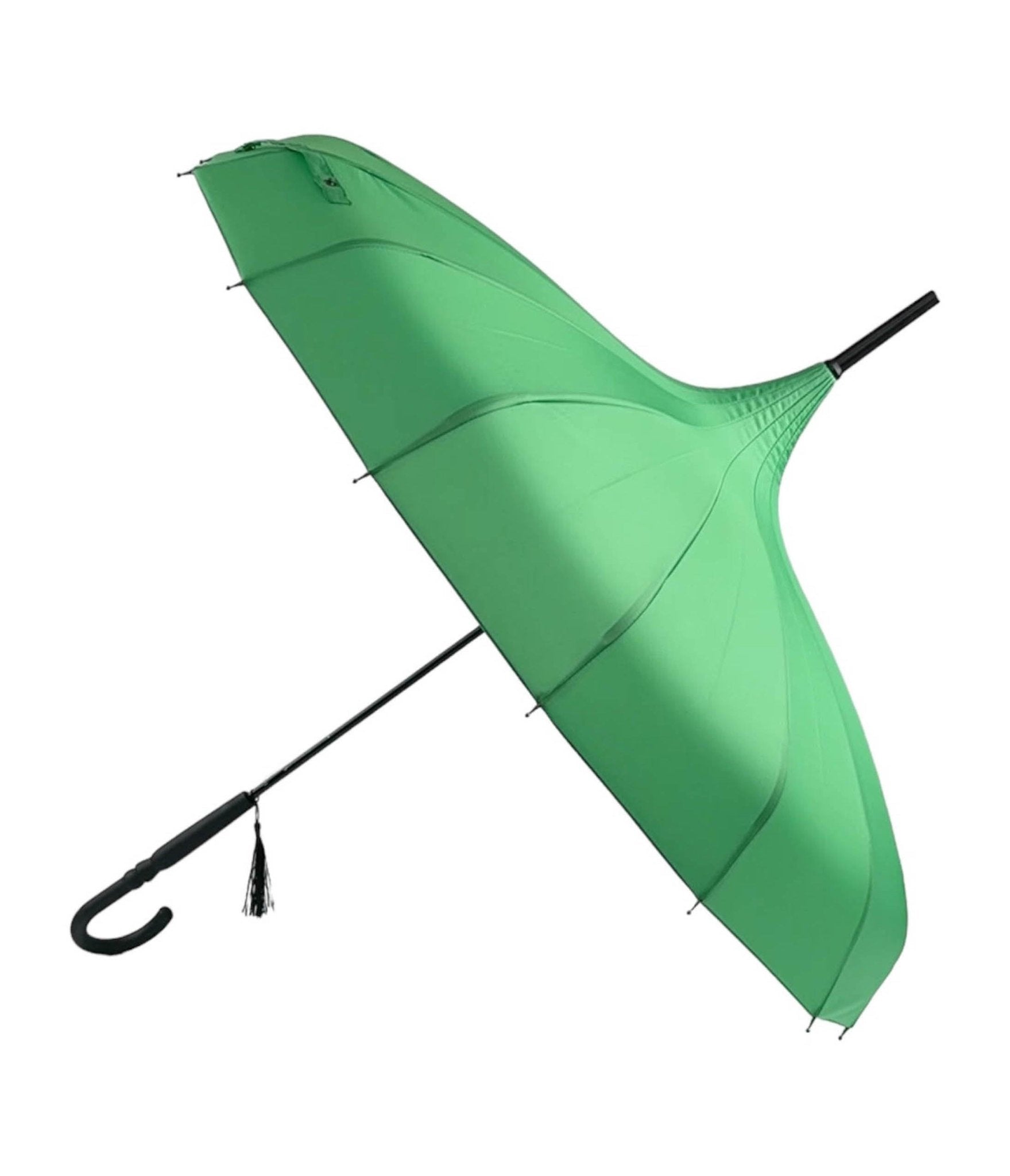 Classic Green Pagoda Umbrella - Unique Vintage - Womens, ACCESSORIES, UMBRELLAS