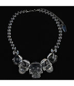 Clear Multi Skull Beaded Necklace - Unique Vintage - Womens, ACCESSORIES, JEWELRY