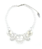 Clear Multi Skull Beaded Necklace - Unique Vintage - Womens, ACCESSORIES, JEWELRY