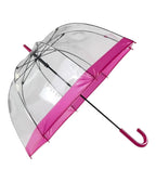 Clear & Pink Vinyl Dome Umbrella - Unique Vintage - Womens, ACCESSORIES, UMBRELLAS