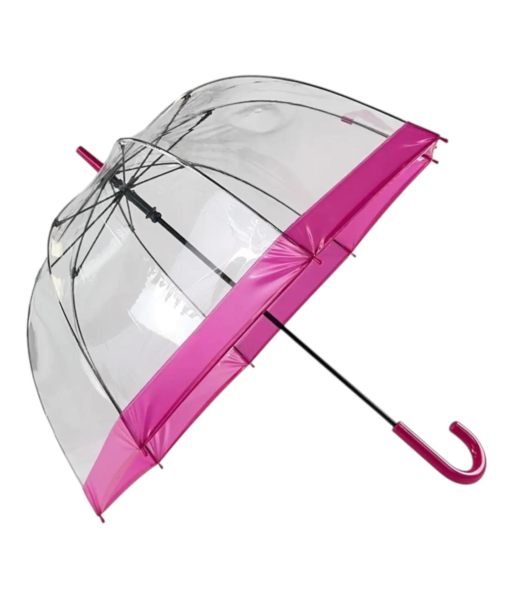 Clear & Pink Vinyl Dome Umbrella - Unique Vintage - Womens, ACCESSORIES, UMBRELLAS