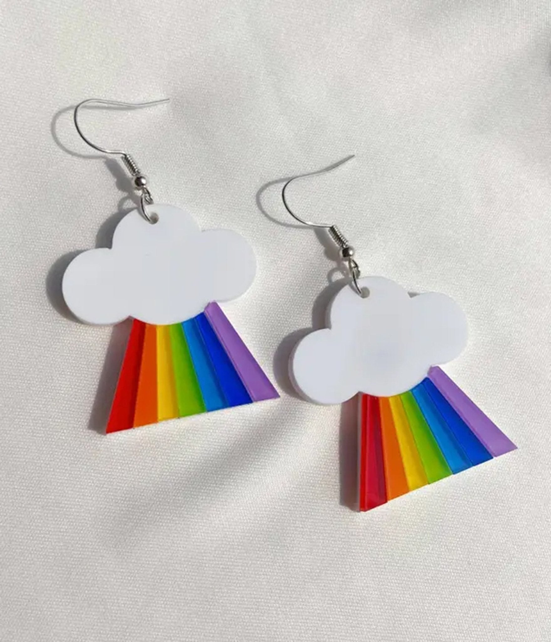 Cloud & Rainbow Dangle Earrings - Unique Vintage - Womens, ACCESSORIES, HAIR