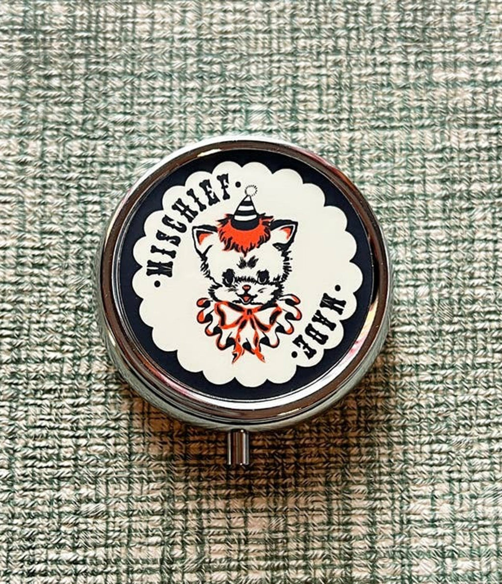 Clowny Cat Pill Case - Unique Vintage - Womens, ACCESSORIES, GIFTS/HOME