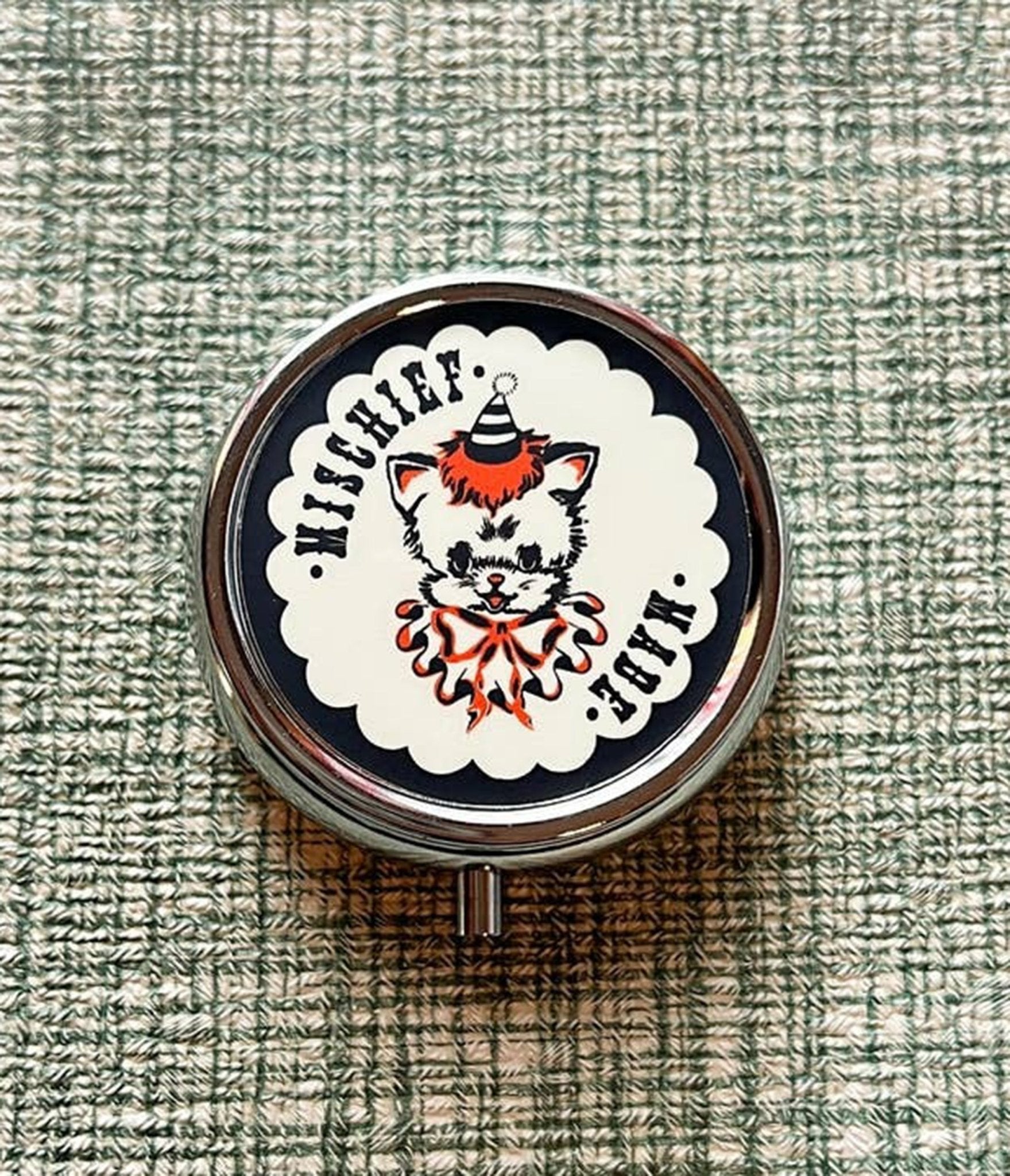 Clowny Cat Pill Case - Unique Vintage - Womens, ACCESSORIES, GIFTS/HOME