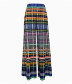 Colorful Plaid Wide Leg Pants - Unique Vintage - Womens, BOTTOMS, PANTS