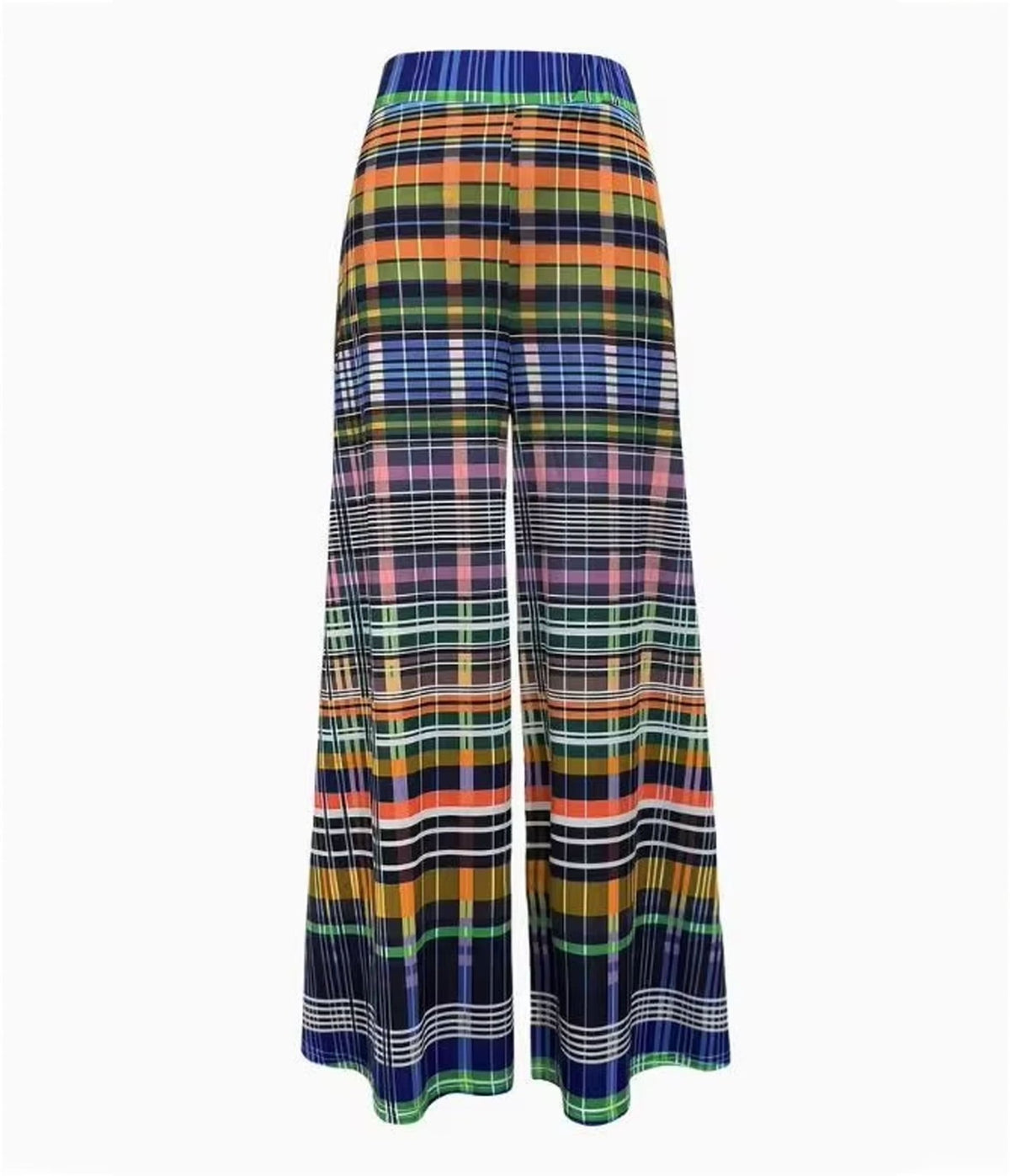 Colorful Plaid Wide Leg Pants - Unique Vintage - Womens, BOTTOMS, PANTS