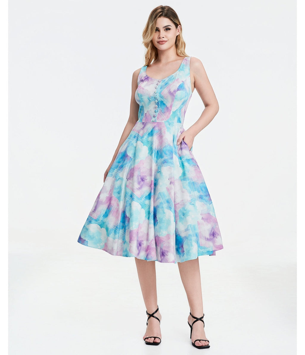 Cotton Candy Skies Heidi Dress - Unique Vintage - Womens, DRESSES, SWING