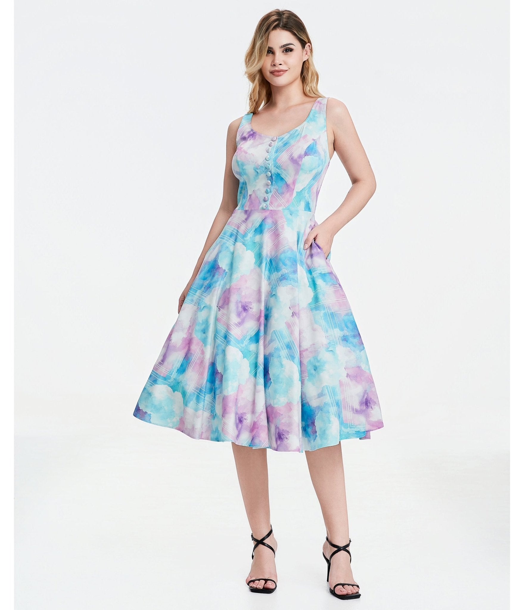Cotton Candy Skies Heidi Dress - Unique Vintage - Womens, DRESSES, SWING