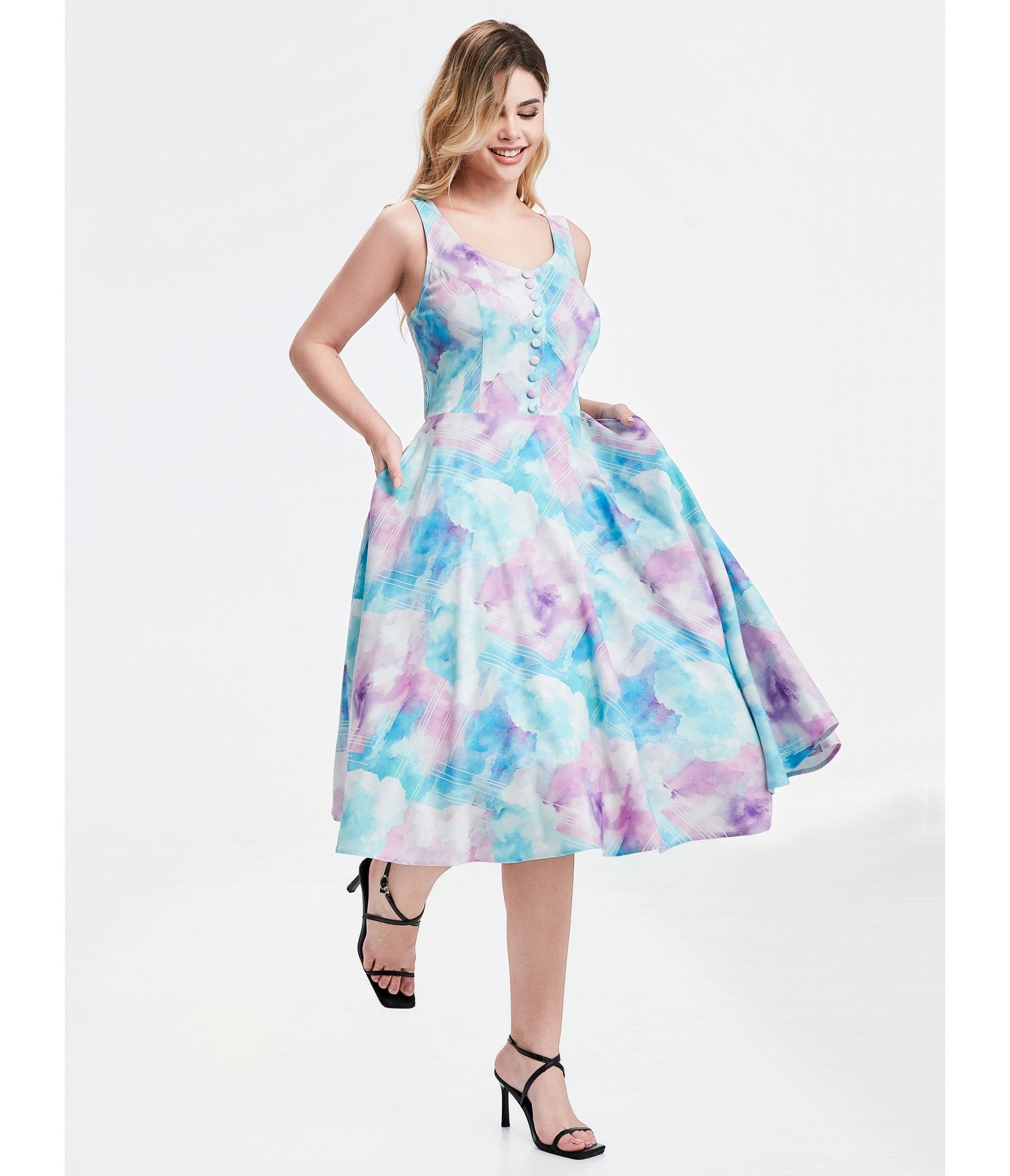 Cotton Candy Skies Heidi Dress - Unique Vintage - Womens, DRESSES, SWING