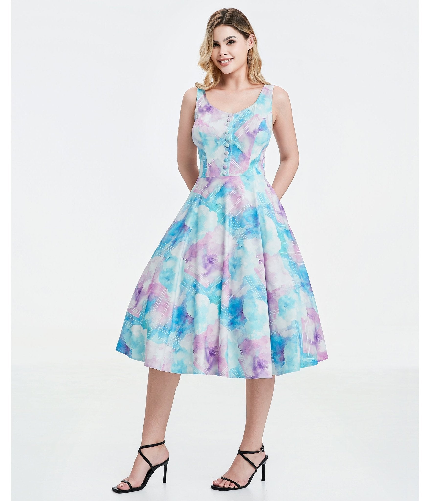 Cotton Candy Skies Heidi Dress - Unique Vintage - Womens, DRESSES, SWING