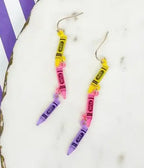 Crayon Dangle Earrings - Unique Vintage - Womens, ACCESSORIES, JEWELRY