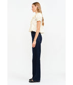 Cream Cotton Ruffle Gianna Blouse - Unique Vintage - Womens, TOPS, SHIRTS