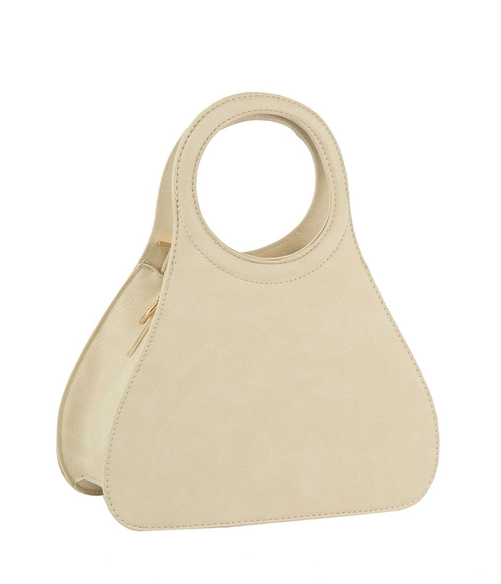 Cream Leatherette Handbag - Unique Vintage - Womens, ACCESSORIES, HANDBAGS
