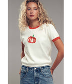 Cream & Pumpkin Embroidered Sweater - Unique Vintage - Womens, TOPS, SWEATERS