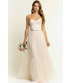 Cream Sweetheart Corset Tulle Maxi Dress - Unique Vintage - Womens, DRESSES, PROM AND SPECIAL OCCASION