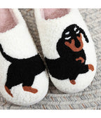 Dachshund Embroidered Cotton Slippers - Unique Vintage - Womens, SHOES, FLATS