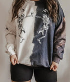 Dancing Skeletons Tie Dye Graphic Sweatshirt - Unique Vintage - Womens, GRAPHIC TEES, SWEATSHIRTS
