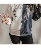 Dancing Skeletons Tie Dye Graphic Sweatshirt - Unique Vintage - Womens, GRAPHIC TEES, SWEATSHIRTS
