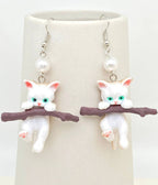 Dangling Cat Earrings - Unique Vintage - Womens, ACCESSORIES, JEWELRY