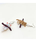 Dangling Cat Earrings - Unique Vintage - Womens, ACCESSORIES, JEWELRY