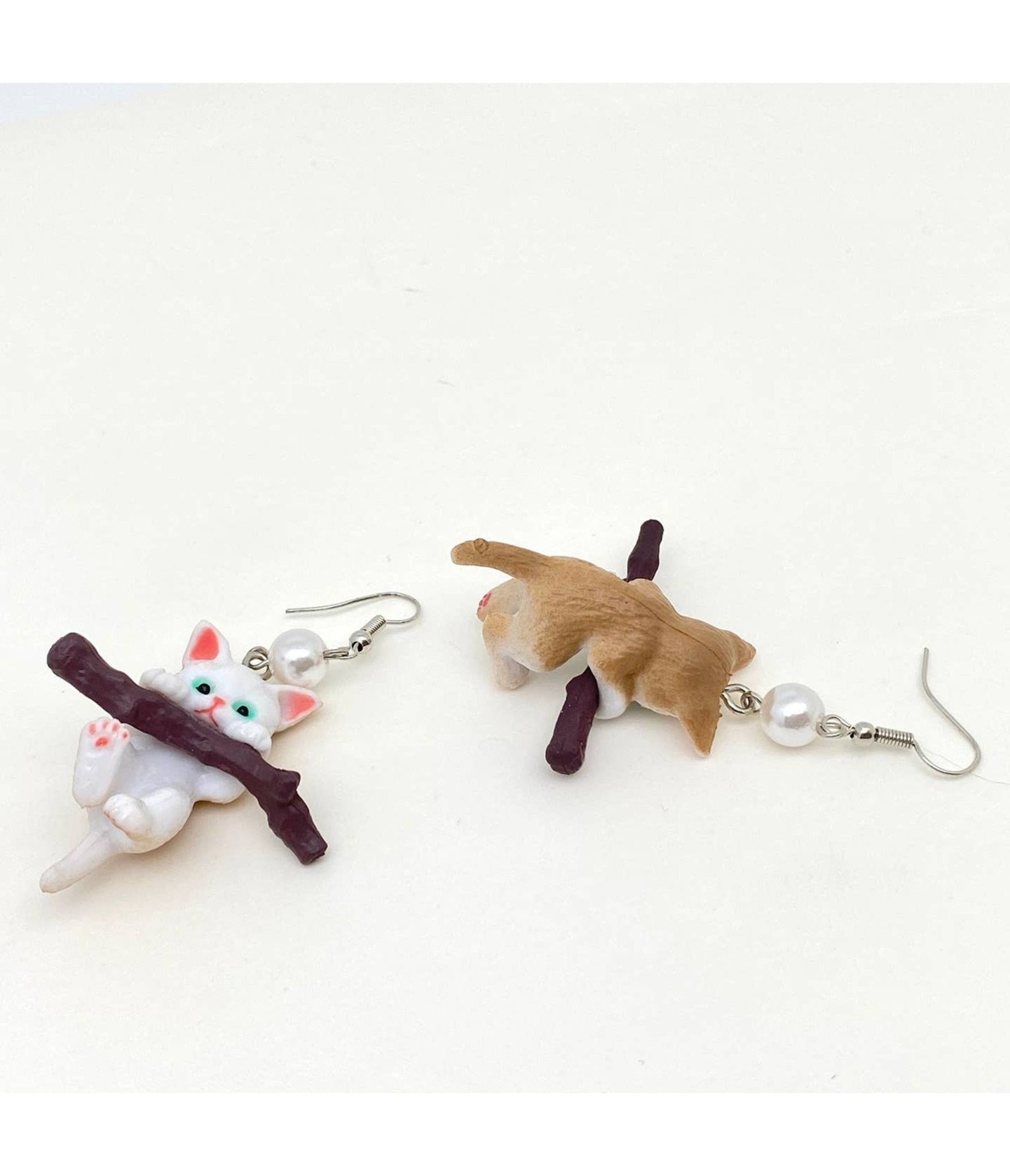 Dangling Cat Earrings - Unique Vintage - Womens, ACCESSORIES, JEWELRY