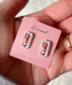 Diet Coke Girlie Stud Earrings - Unique Vintage - Womens, ACCESSORIES, JEWELRY