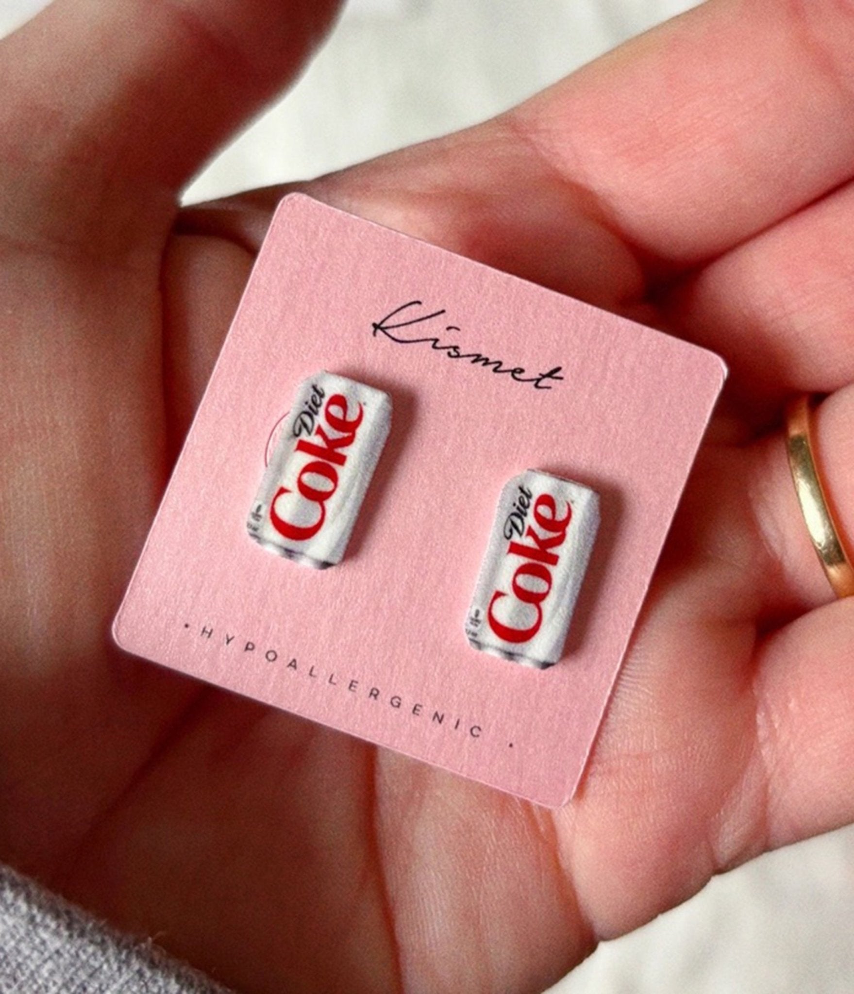 Diet Coke Girlie Stud Earrings - Unique Vintage - Womens, ACCESSORIES, JEWELRY