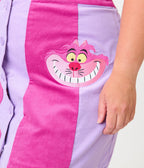 Disney Alice In Wonderland Collection By Smak Parlour Plus Size Purple Cheshire Cat Corduroy Mini Skirt - Unique Vintage - Womens, BOTTOMS, SKIRTS