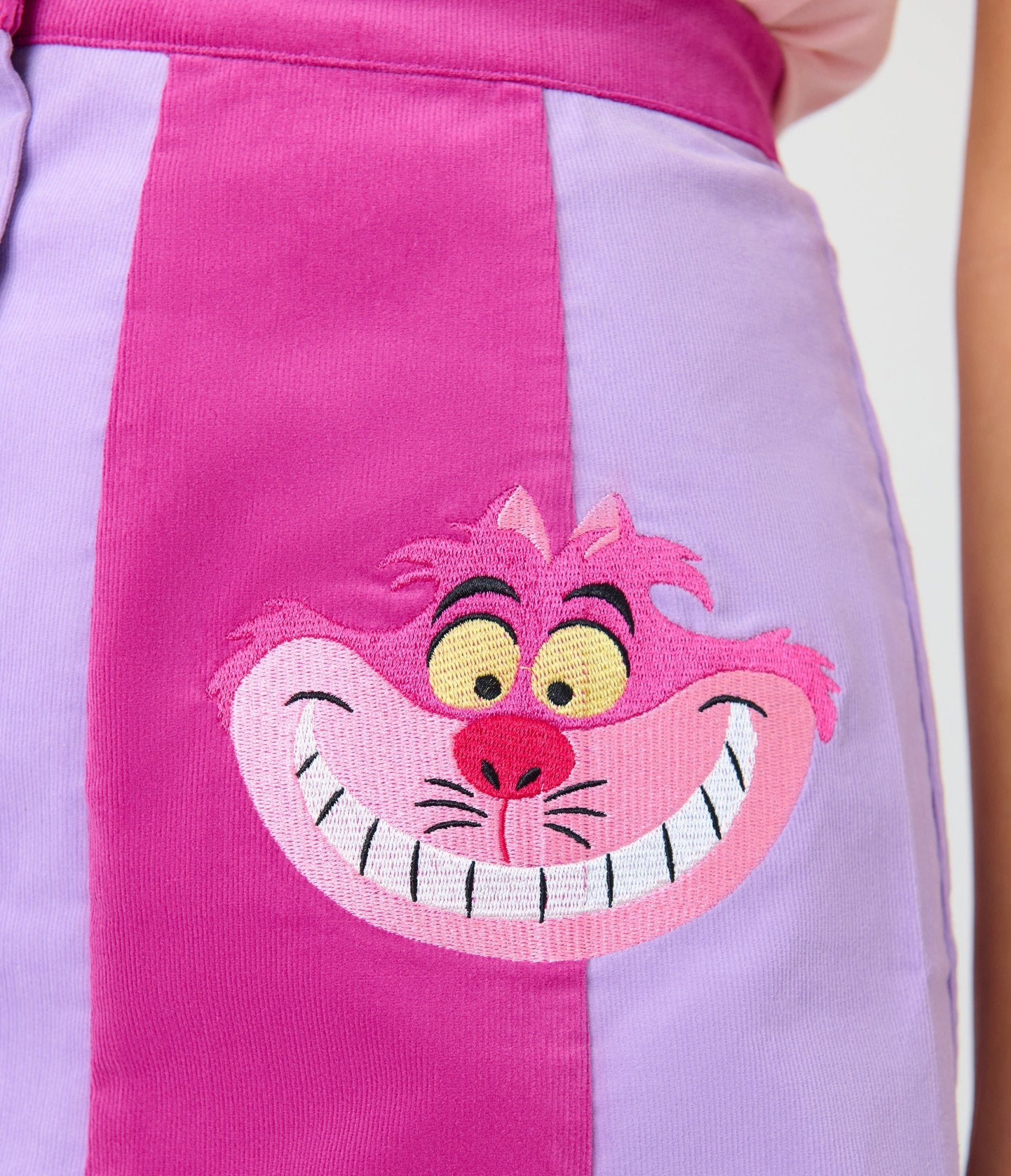 Disney Alice In Wonderland Collection By Smak Parlour Purple Cheshire Cat Corduroy Mini Skirt - Unique Vintage - Womens, BOTTOMS, SKIRTS