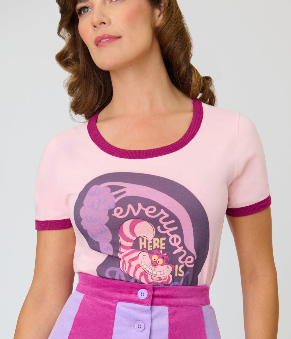 Disney Alice In Wonderland Collection By Smak Parlour Purple Cheshire Cat Corduroy Mini Skirt - Unique Vintage - Womens, BOTTOMS, SKIRTS