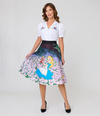 Disney Alice In Wonderland Collection By Unique Vintage Alice In Daisies Vivian Swing Skirt - Unique Vintage - Womens, BOTTOMS, SKIRTS