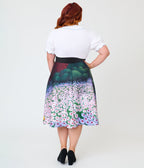Disney Alice In Wonderland Collection By Unique Vintage Plus Size Alice In Daisies Vivian Swing Skirt - Unique Vintage - Womens, BOTTOMS, SKIRTS