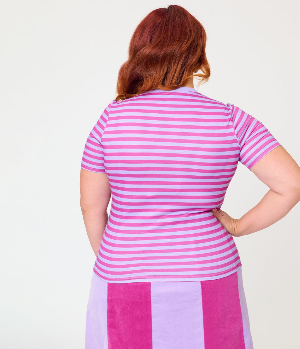 Disney Alice In Wonderland Collection By Unique Vintage Plus Size Cheshire Cat Back to Basics Top - Unique Vintage - Womens, TOPS, KNIT TOPS