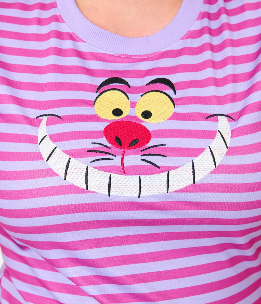 Disney Alice In Wonderland Collection By Unique Vintage Plus Size Cheshire Cat Back to Basics Top - Unique Vintage - Womens, TOPS, KNIT TOPS