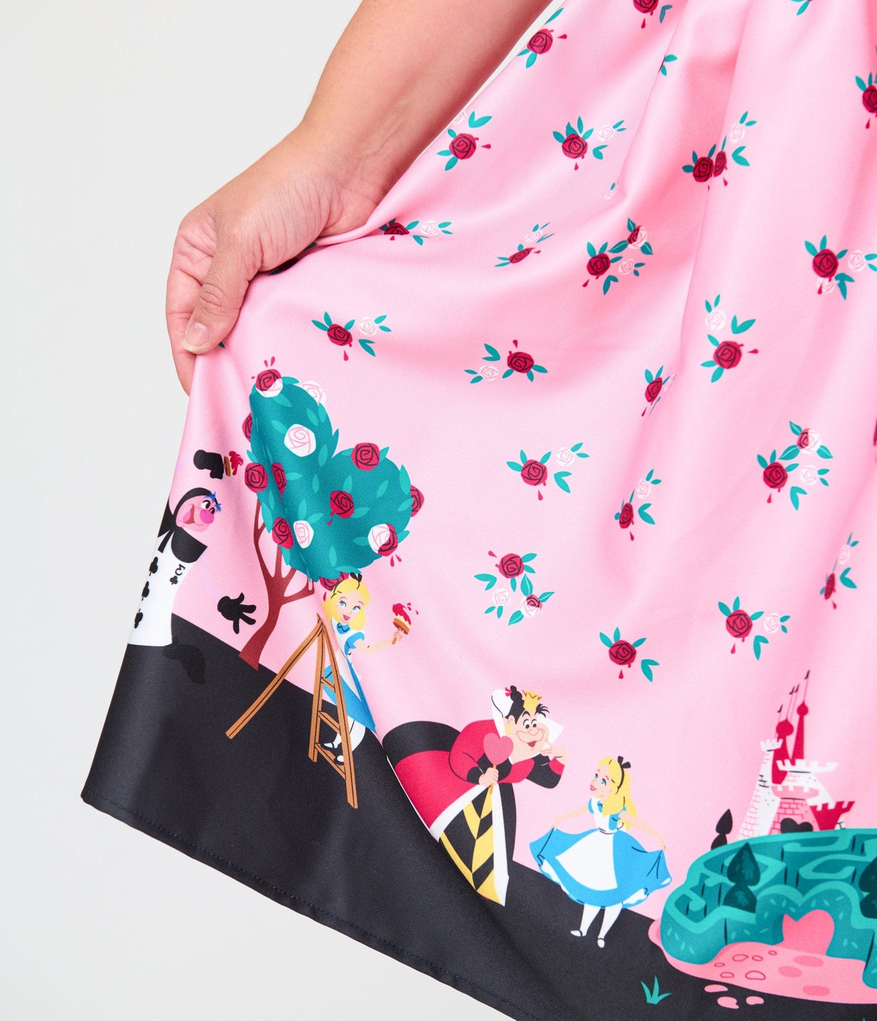 Disney Alice In Wonderland Collection By Unique Vintage Plus Size Pink Queen of Hearts Sweetheart Swing Dress - Unique Vintage - Womens, DRESSES, SWING