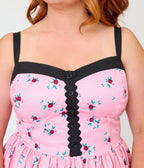 Disney Alice In Wonderland Collection By Unique Vintage Plus Size Pink Queen of Hearts Sweetheart Swing Dress - Unique Vintage - Womens, DRESSES, SWING