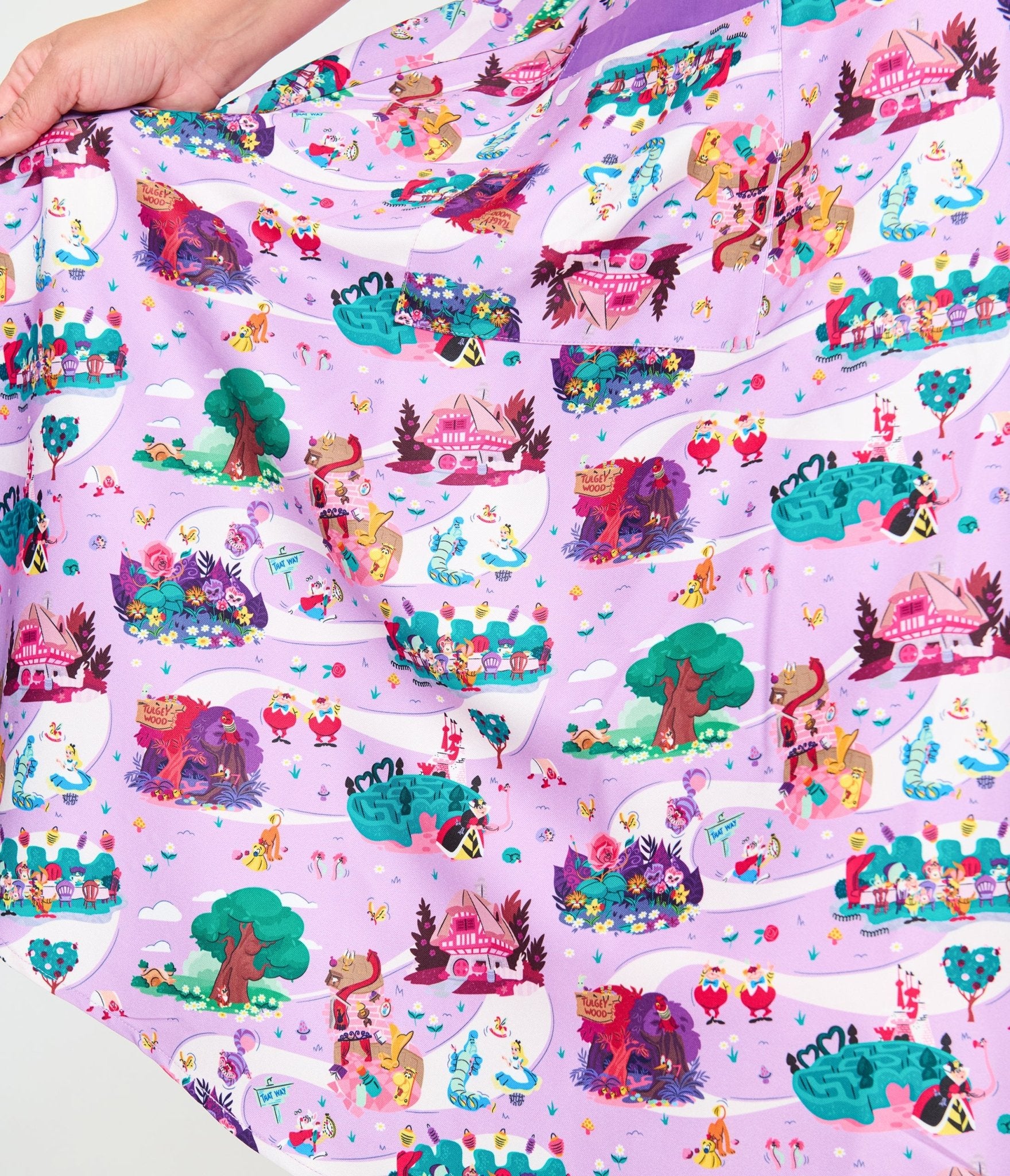 Disney Alice In Wonderland Collection By Unique Vintage Plus Size Wonderland Map Hedda Swing Dress - Unique Vintage - Womens, DRESSES, SWING